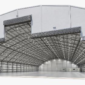 3D Aircraft Maintenance Hangar Rigged
